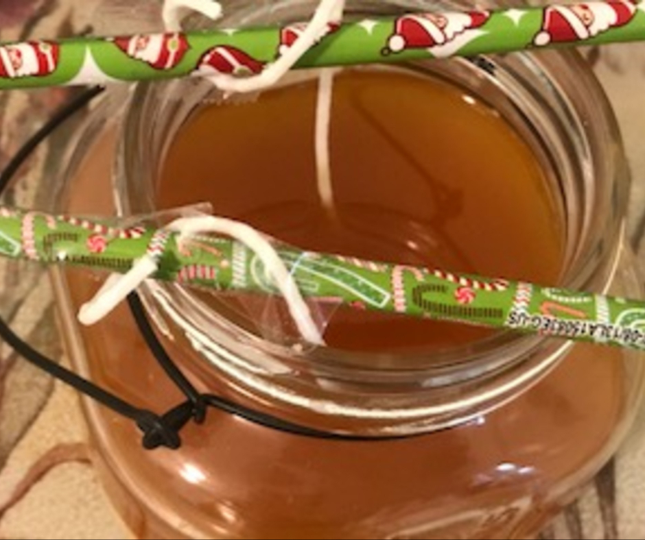 frankincense and lavender candles with pencils